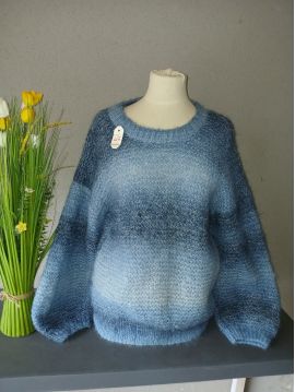 PULL LAINE ET MOHAIR Fait Main
