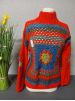 PULL CROCHET PURE LAINE Fait Main rouge